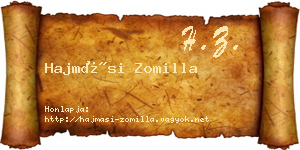 Hajmási Zomilla névjegykártya